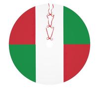 Italian Flag Print Christmas Tree Skirt, Winter Xmas Tree Mat Decorations For Home Party Holiday Decorations