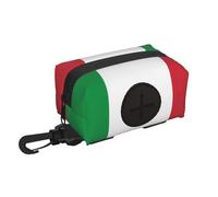 Italian flag print Dog Poop Bag Holder for Leash Doggie Waste Bag Dispenser Soft Fabric Puppy Potty Carrier
