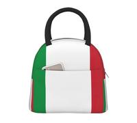 Italian Flag Print Insulated Lunch Bag Portable Leakproof Reusable Tote Work School Picnic Boys Girls