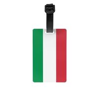Italian Flag Print Luggage Tags with Full Back Privacy Cover - Durable PVC ID Labels for Suitcases & Backpacks