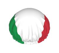 Italian flag Print Shower Cap for Women & Men â€“ Reusable Double-Layer Bath Hair Cap with Elastic Strap L