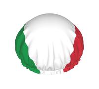 Italian Flag Print Shower Essentials Bonnet For Women, Large Washable Elastic Band Bath Hair Wrap Shower Cap