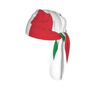 Italian flag Print Skull Headwrap Under Helmet Cycling Cap Lightweight Quick Dry Adult Gift One Size