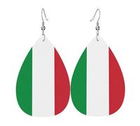 Italian Flag Print Teardrop Dangle Earrings Elegant Women Fashion Jewelry Valentine'S Festival Wear