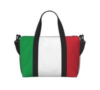 Italian flag print Travel Duffel Bag,workout duffel bag, overnight shoulder Bag,Weekender Bag for Women Men, Black, One Size