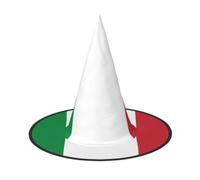 Italian flag Print Witch Hat Halloween Party Cosplay Costume Accessory | Women Halloween Witch Hat, Pointed Cosplay Costume Accessory, Black Purple Pink
