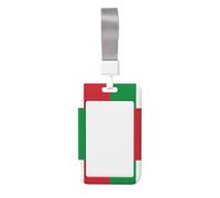 Italian Flag Printed Card Badge Holder with Neck Strap, Vertical Cards Holder Anti-Scratch and Easy-Scan, for Office, School
