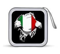 Italian Flag Printed CD Case Hard Plastic Protective DVD Storage Binder Bag for Home Office