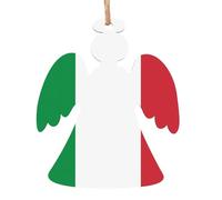 Italian Flag Printed Christmas Wooden Pendants, Simple and Environmentally Friendly, Holiday Decorations。