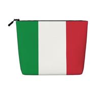 Italian Flag Printed Fake Hemp Makeup Bag â€“ Travel Toiletry Organizer, Daily Storage, Business Trip Essential