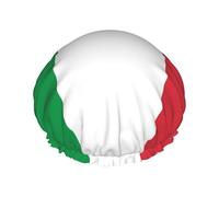 Italian flag Printed shower cap, reusable, specially designed for women's long hair, double-layer structure, suitable for bathing.