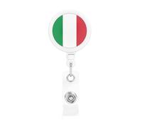 Italian Flag Retractable Badge Holder is Durable Sturdy Comes with A Lanyard for Office Hospital Staff Wearing