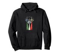 Italian Flag Smoke Trail Aviation Jet Pullover Hoodie