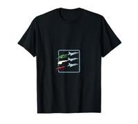 Italian Flag Smoke Trail Aviation Retro Jet T-Shirt
