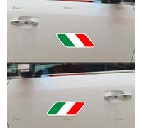 Italian Flag Stripes Italy Car Magnet Parallelogram Magnetic Sticker Decal - Pair Mirrored Reversed Reflective 15.2cm - for Auto Truck Van Reusable Waterproof