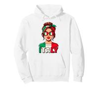 Italian Flag Woman Retro Style Pullover Hoodie