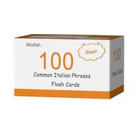Italian Flash Cards: 100 Essential Phrases for Beginners - Durable & Portable, Learn Italian with Simple Phrases