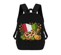 Italian Food Italy Flag Funny 17" Backpack Lightweight Daypack Laptop Bag for Travel Hiking Camping