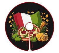 Italian Food Italy Flag Funny Christmas Tree Skirt Ornaments Xmas Trees Mat Festival Holiday Decoration