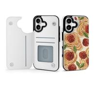 Italian Food Meatball Spaghetti Printed Flip Phone Cases Compatible with iPhone 17