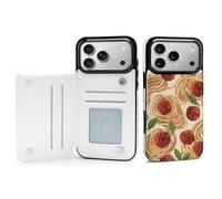 Italian Food Meatball Spaghetti Printed Flip Phone Cases Compatible with iPhone 17