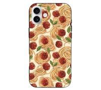 Italian Food Meatball Spaghetti Printed Phone Cover Case Compatible with iPhone 16/16 Plus/16 Pro/16 Pro Max/16 E Funny Lightweight TPU Phones Protector