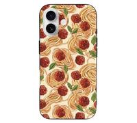 Italian Food Meatball Spaghetti Printed Phone Cover Case Compatible with iPhone 16/16 Plus/16 Pro/16 Pro Max/16 E Funny Lightweight TPU Phones Protector