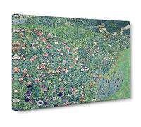 Italian Garden By Gustav Klimt Canvas Print | Gallery Wrapped 30mm Frame Wall Art | 30x20 inches | Ready to Hang | Classic Floral Picture | Living Room Bedroom Lounge Office