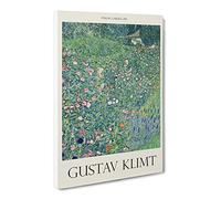 Italian Garden By Gustav Klimt Exhibition Museum Painting Canvas Wall Art Print Ready to Hang, Framed Picture for Living Room Bedroom Home Office Décor, 30x20 Inch (76x50 cm)