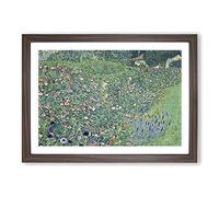 Italian Garden by Gustav Klimt Framed Print | A2 Walnut Framed Wall Art | Ready to Hang | Modern Floral Picture | Living Room Bedroom Lounge Office
