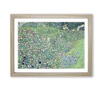 Italian Garden By Gustav Klimt Framed Wall Art Print A2 Oak