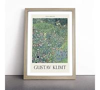 Italian Garden by Gustav Klimt Framed Wall Art Print A3 Oak