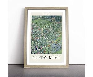 Italian Garden by Gustav Klimt Framed Wall Art Print A3 Oak