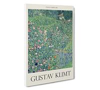 Italian Garden Gustav Klimt Canvas Print | Gallery Wrapped 30mm Frame Wall Art | 30x20 inches | Ready to Hang | Contemporary Floral Picture | Living Room Bedroom Lounge Office