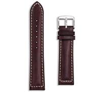 Italian Genuine Leather Watch Strap | 22 mm Dark Brown | Premium Sorrento Oiled Band | Vintage White Stitching | Gold & Silver Buckle | Spring Bars & Tool Included (Dark Brown, 22mm)