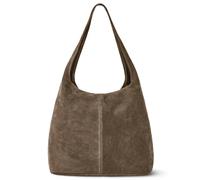 Italian Genuine Suede Hobo Bag for Women with Zipper and Single Strap | Large Soft Slouchy Shoulder Handbag Purse, Tobacco, L, Large Slouchy Hobo Bag With Shoulder Strap and Zipper