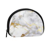 Italian Gold Marble, Women's Storage Bag Shell Makeup Bag Small Coin Purse Shell Change Pouch