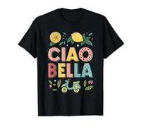 Italian Greeting Ciao Bella Italy Lemon Scooter Souvenir Value Graphic T-Shirt, Men, Black, XL