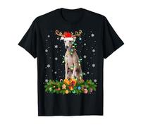 Italian Greyhound Christmas Lights Reindeer Santa Dog Xmas T-Shirt