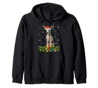 Italian Greyhound Christmas Lights Reindeer Santa Dog Xmas Zip Hoodie