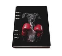 Italian Greyhound Dog Boxing Leather Refillable Notebook with 90 Sheets Travel A5 Notebooks Writing Journal Personal Planner