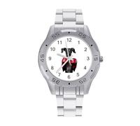 Italian Greyhound Dog Boxing Men's Business Watch with Stainless Strap Fashion Easy Reader Wristwatch Gifts for Men