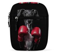 Italian Greyhound Dog Boxing Unisex Multi Purpose Mini Crossbody Bag Waterproof Small Shoulder Purse for Work Travel Shopping