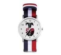 Italian Greyhound Dog Boxing Watches for Mens Womens Analog Quartz Easy to Read Adjustable Nylon Strap