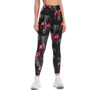 Italian Greyhound Dog Boxing Women's Printed Yoga Leggings Soft High Waisted Tummy Pants for Gym Workout Athletic