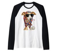 Italian Greyhound Dog Granny Square Crochet Yarn Crocheting Raglan Baseball Tee