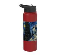 Italian Greyhound Dog Van Gogh Starry Night Stainless Steel Insulated Water Bottle