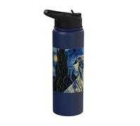 Italian Greyhound Dog Van Gogh Starry Night Stainless Steel Insulated Water Bottle