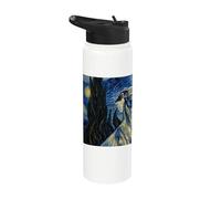 Italian Greyhound Dog Van Gogh Starry Night Stainless Steel Insulated Water Bottle