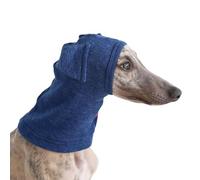 Italian Greyhound Hat,Slim Dog Neck Wrap Warm Cap,Cotton Whippet Calming Ear Protection Hat for Samll Medium Dogs_L(Dark Blue)